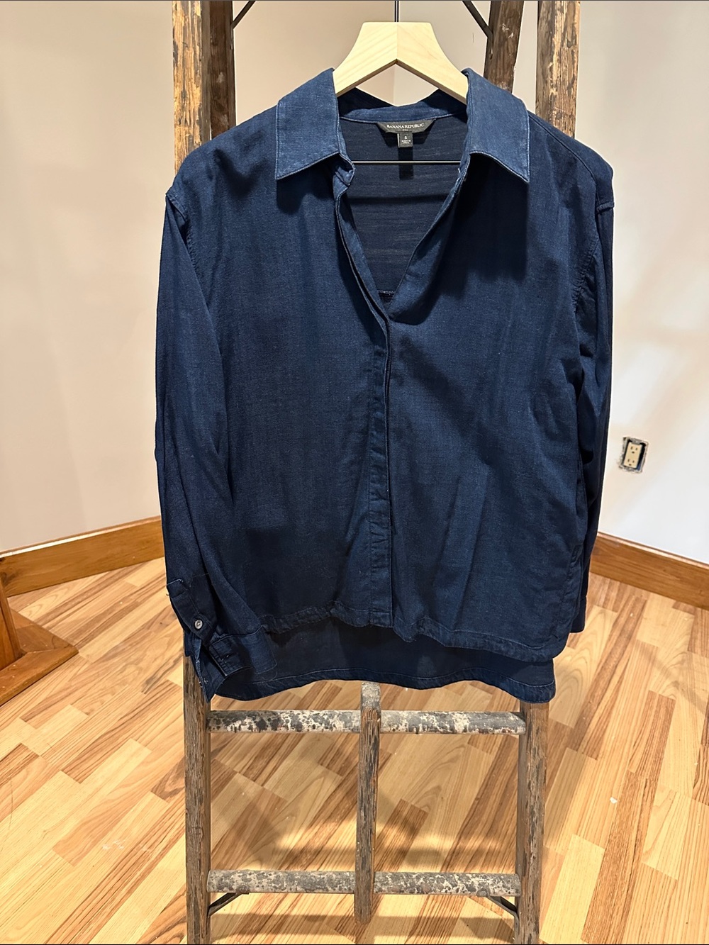 Banana Republic Factory Dark Navy Button-Front Tunic